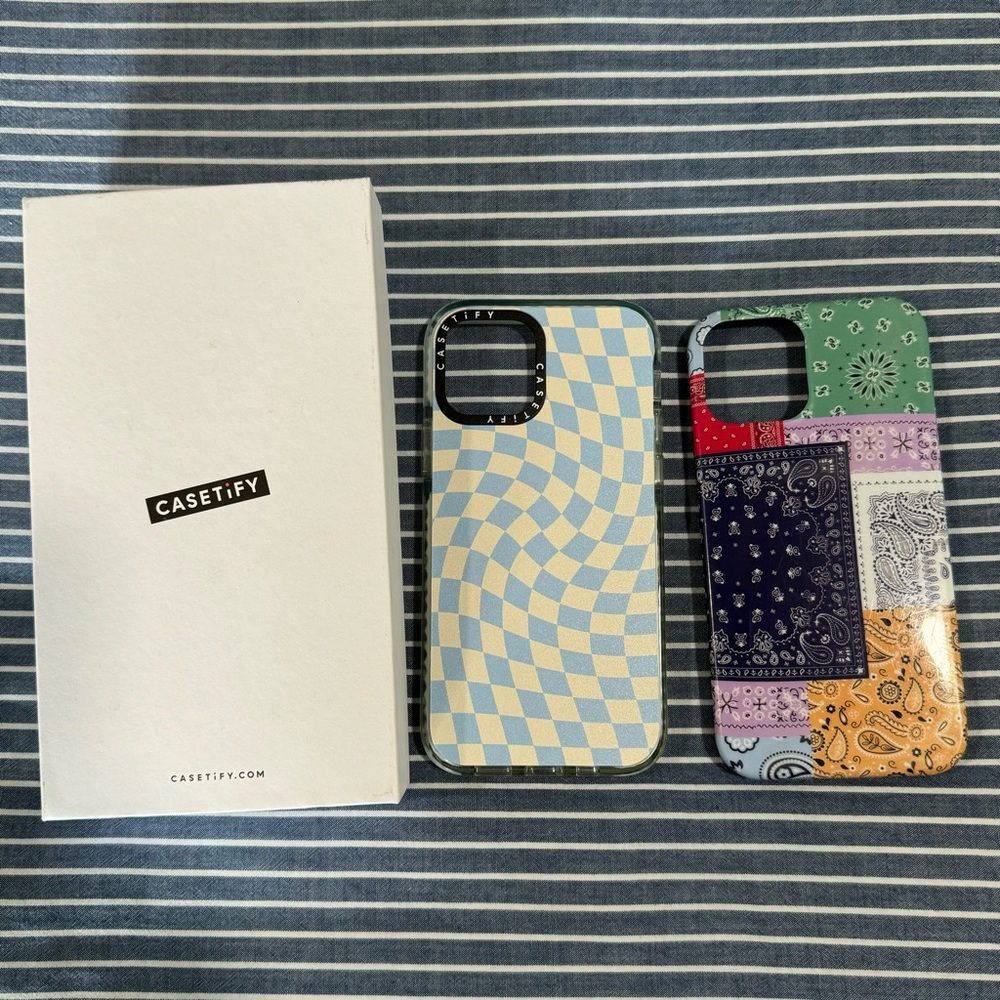 CASETiFY Impact Case iPhone 12 & 12 Pro Baby Blue Twist Clear Frost